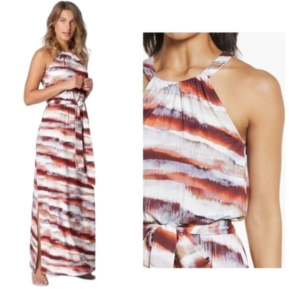 Ilse Jacobson Halter Maxi Dress in Langoustino NWT Size Medium - Picture 2 of 14